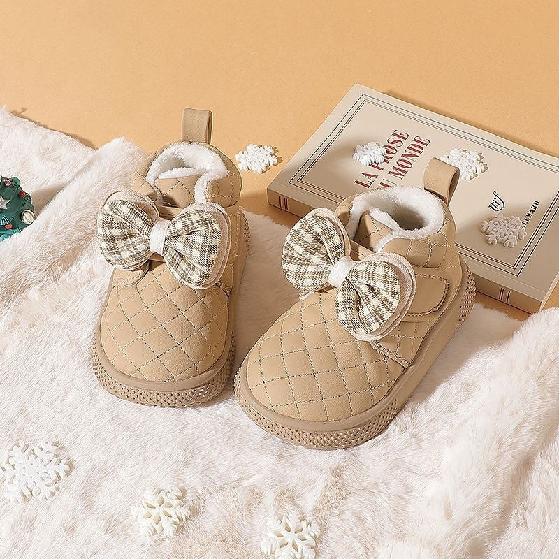 Winter Ready: Baby Girls Velvet Thermal Snow Boots
